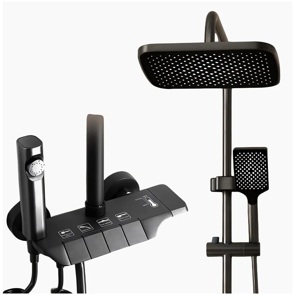 Piano tuš sistem Black Edition u kupatilu